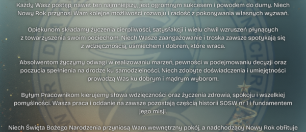 Świąteczne życzenia od Pana Dyrektora